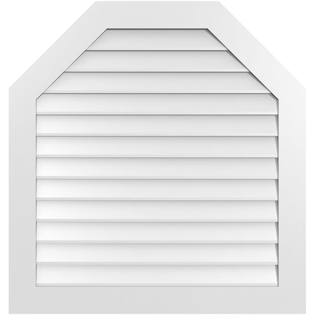 Ekena Millwork Octagonal Top Surface Mount PVC Gable Vent w/ 3-1/2"W x 1"P Standard Frame, 38"W x 40"H GVPOT38X4001SN